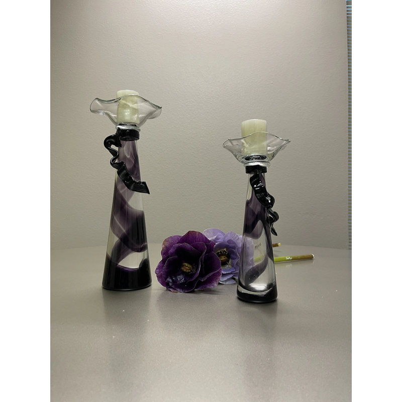 Daggett Glass Tabletop Candlestick with Candle Included