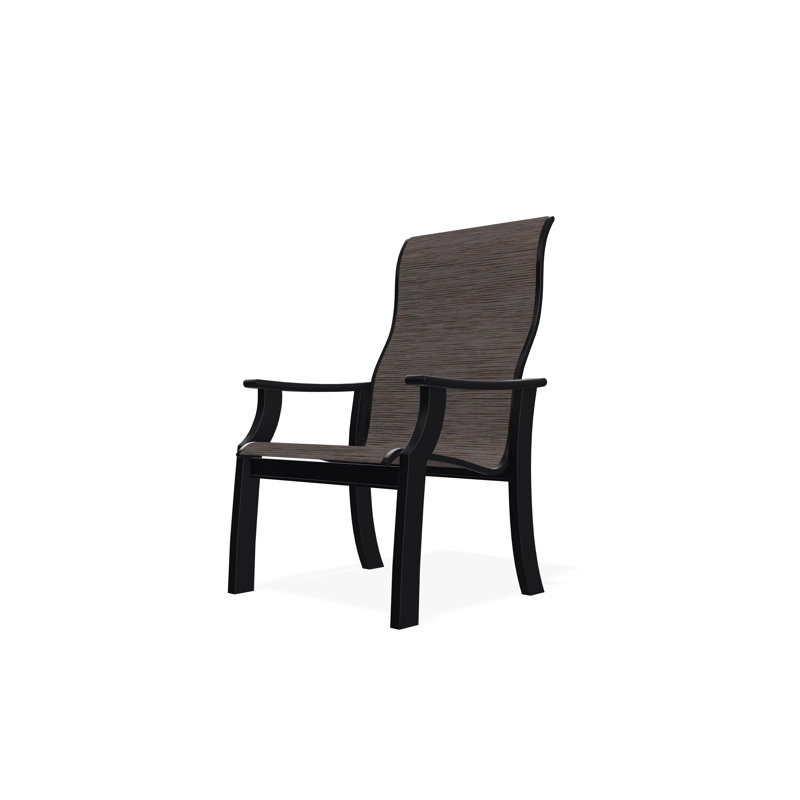 St. Catherine Sling Marine Grade Polymer Supreme Arm Chair, Black, Fossil