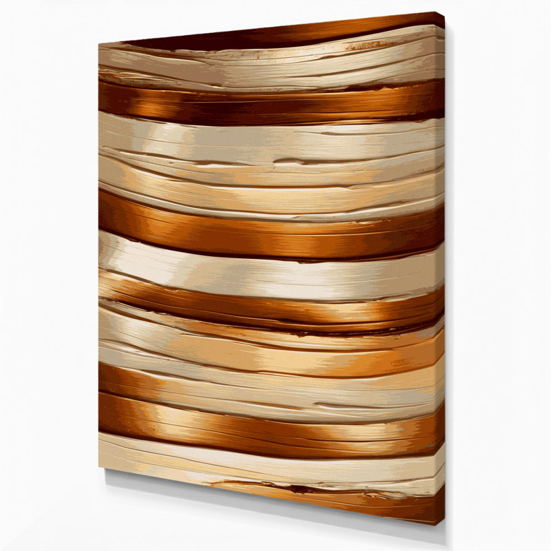 Art mural sur toile brun clair DiagonalStripes, H 11 po x l 14 po