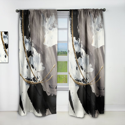 Rideau en lin Glam Painted Arcs II