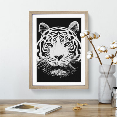 Monochrome Tiger No.3 - Framed Print