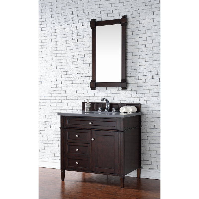 Brittany 36'' W Single Bathroom Vanity Base, Burnished Mahogany