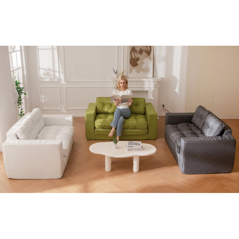 Canapé Bean Bag, canapé-lit 3 en 1, Blanc