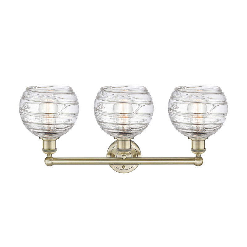 Essex 3 - Light Dimmable Vanity Light, Antique Brass, Clear