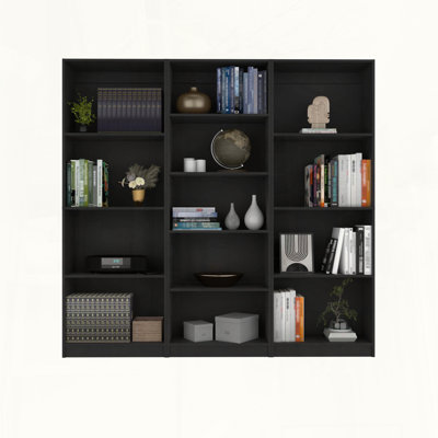 3-Piece Home Bookcase Set with 13 Shelves