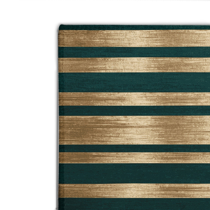 HorizontalStripes Green Indoor and Outdoor Area Rug