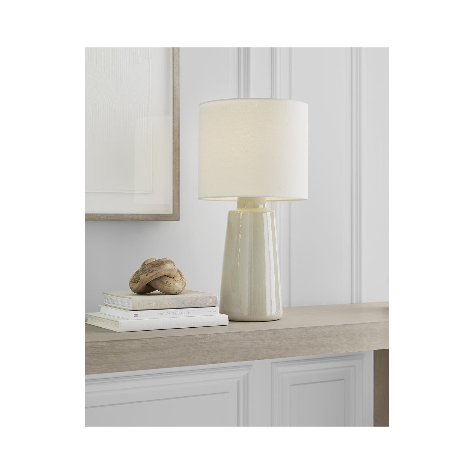Jathan Table Lamp, Shellish Gray, 27.38" H x 14" W x 14" D