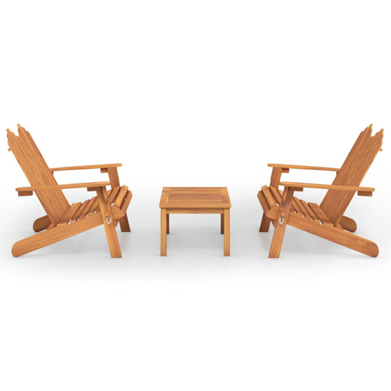 Chaise Adirondack en bois massif Bronda, Brun