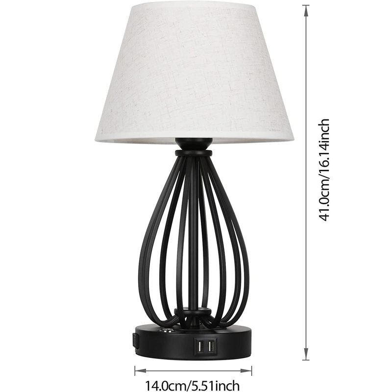 Lampe de table USB en métal Alexander-James