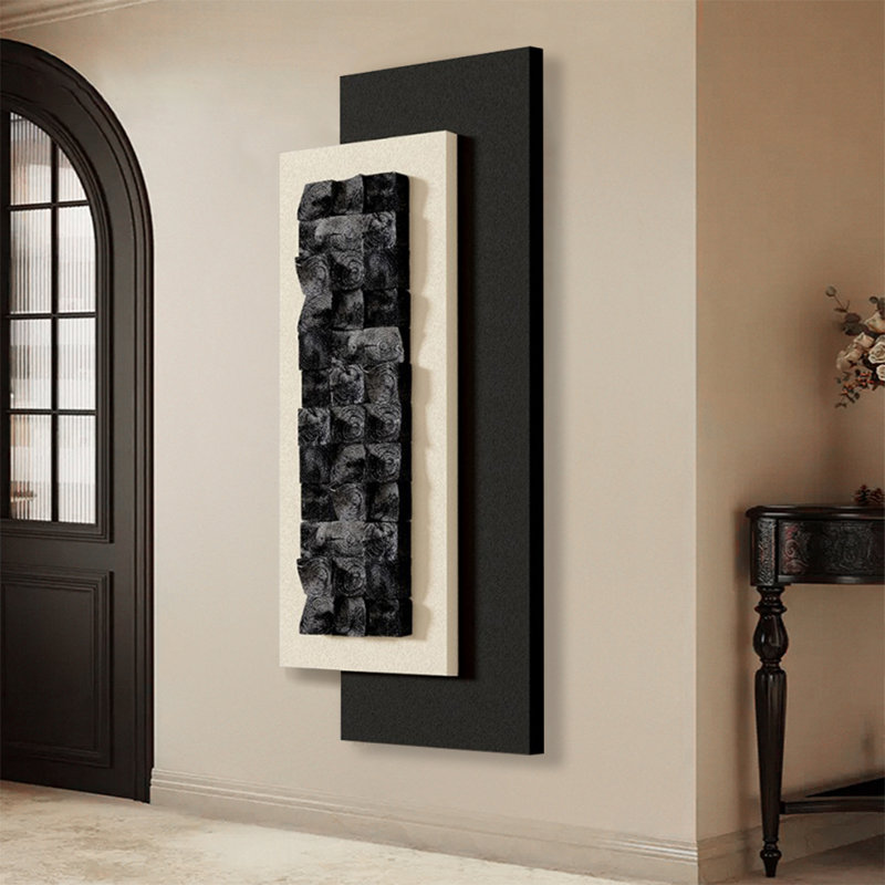 Décoration murale moderne en bois massif 3D et grès