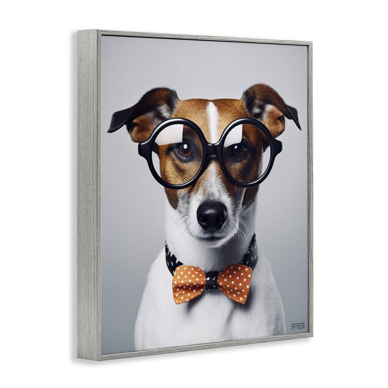 Hipster Bowtie Dog, estampe numérique par Roozbeh Bahramali, Estampe numérique Farmhouse, H 20 po x l 16 po