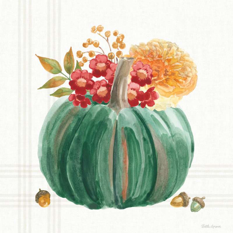 «Wooded Harvest X» par Beth Grove - reproduction imprimée, H 20 po x l 20 po, Non, Toile tendue