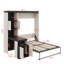 Lit escamotable double avec bureau intégré, tablettes de rangement et armoires pour une utilisation optimale de l'espace