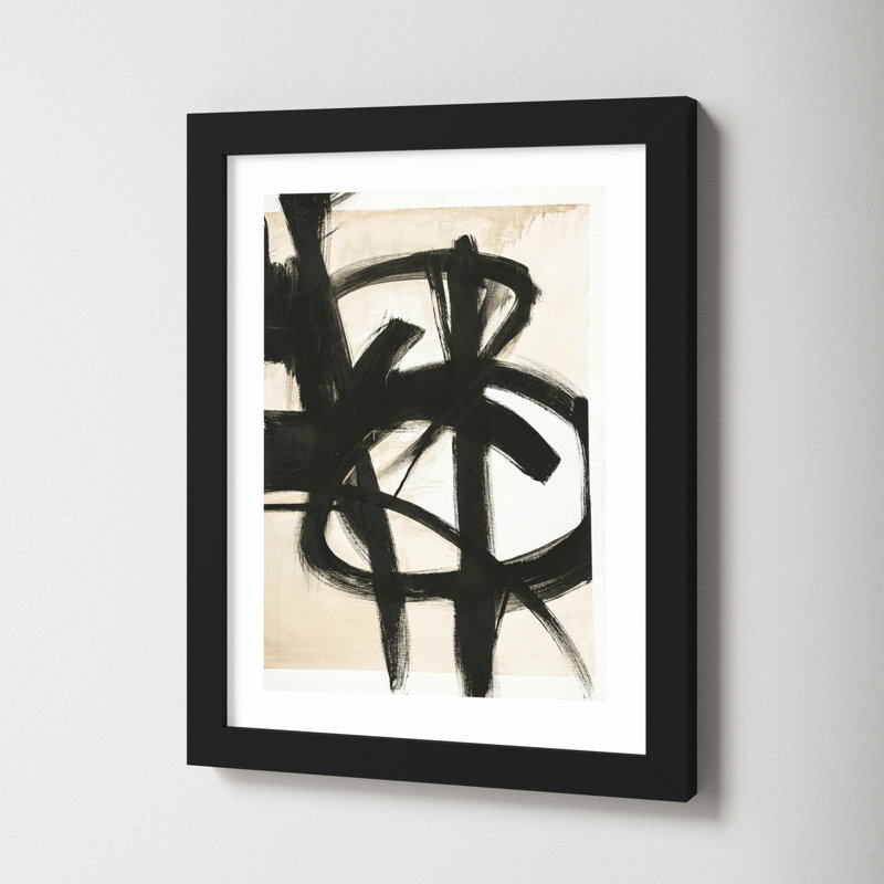Graphical Shapes 7 by Design Fabrikken, 14.12" H x 11.12" W x 0.88" D, Black Framed Paper