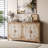 Wood Accent Cabinet with 4 Doors and Adjustable Shelves