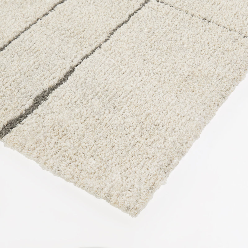 Yelton Grey Organic Modern Geo Area Rug, Rectangle 5 pi 3 po x 7 pi