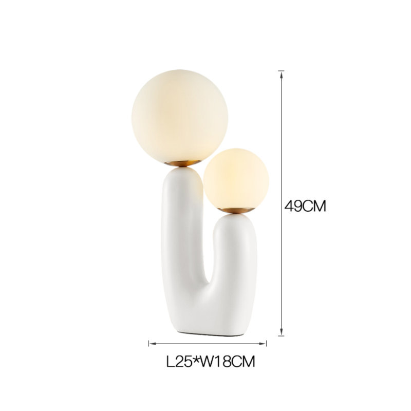 Rahil Resin Table Lamp, White
