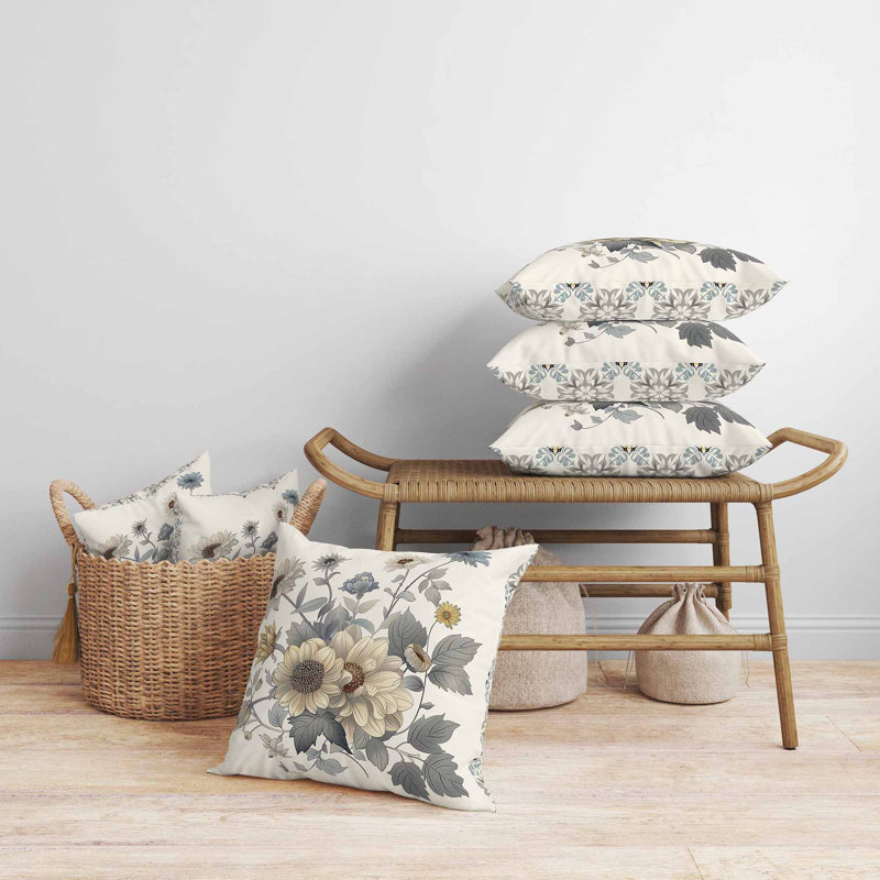Motif élégant intérieur / extérieur 16 x 16, Beige/gris, Carré 16 po
