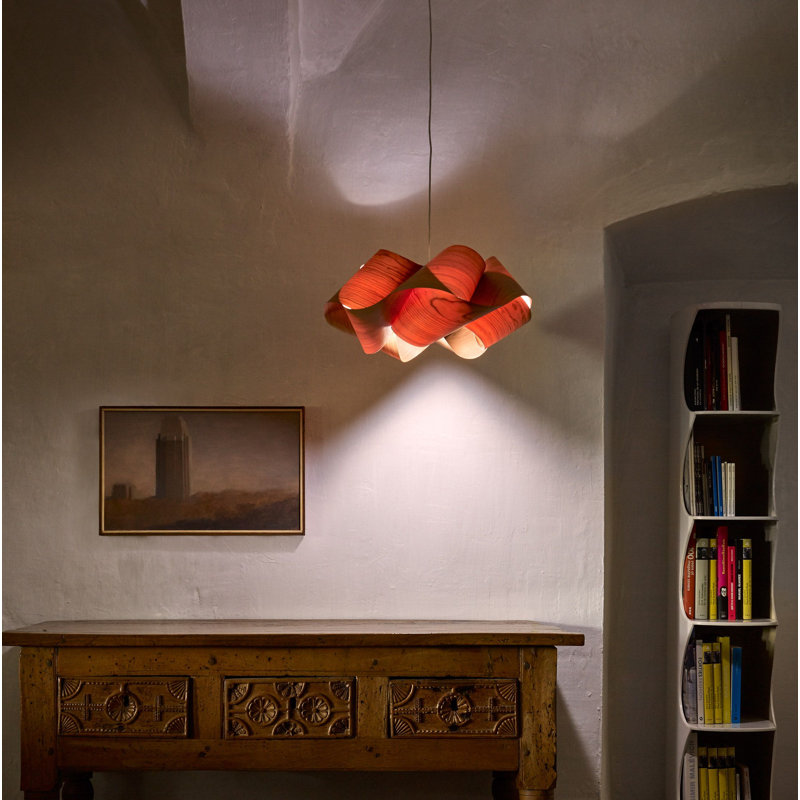 Swirl 1 - Light Pendant, Red, E26, Matte Black
