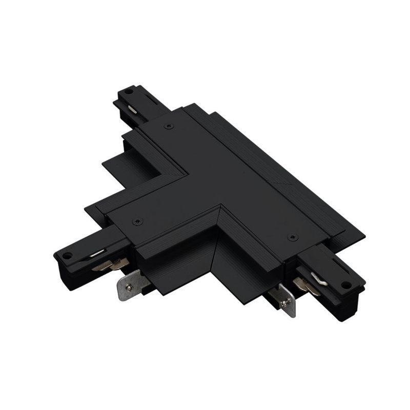 Connecteur de rail encastré t, Noir, 10.5