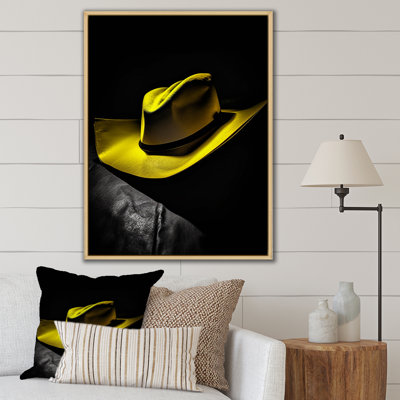 " Retro Yellow Hat On Black "