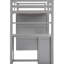 Lit mezzanine simple gris avec tiroirs de rangement, bureau et garde-robe. Bois massif. Faites de votre espace. Aucune boîte de tiroir de fondation, étude de la construction en bois pour plus de stabilité. Maximiser le sommier tapissier de la chambre à coucher-442795962-442795957