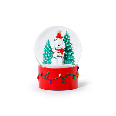 Holiday Mountain Dog Snow Globe