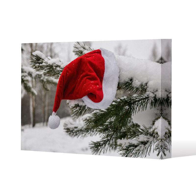 Santa Claus Hat - Wrapped Canvas Print, 91cm H x 91cm W