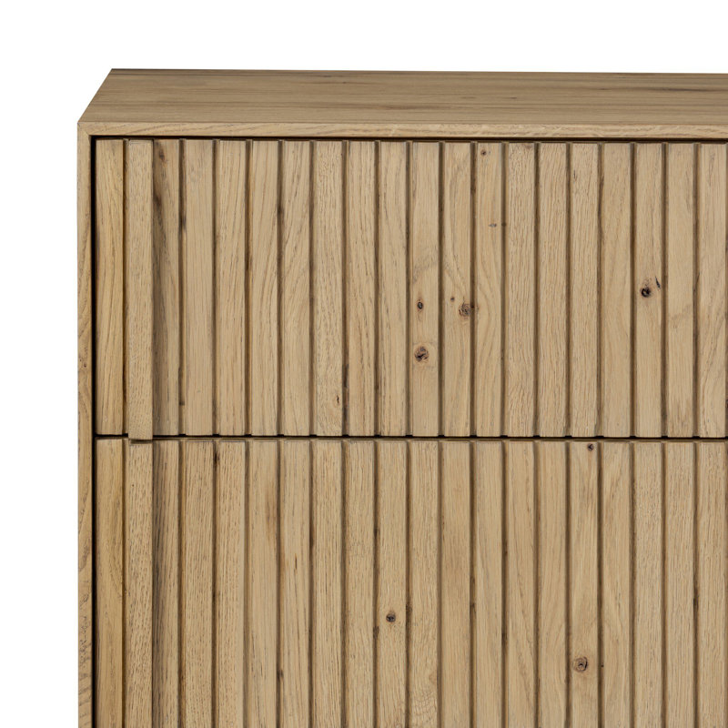 Leo 5 Drawer Dresser-Rustic Grey, Rustic Light Natural