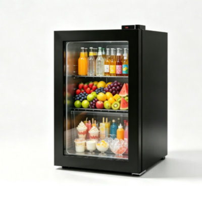 2.4 Cu.Ft Upright Freezer with Glass Door, 7-Level Adjustable Thermostat, Compact Mini Deep Freezer for Ice Cream, Frozen Meals, Meat, Ideal for Home, Dorm, Office