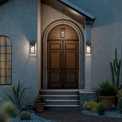 22" 1-Light Outdoor Wall Light with Clear Glass