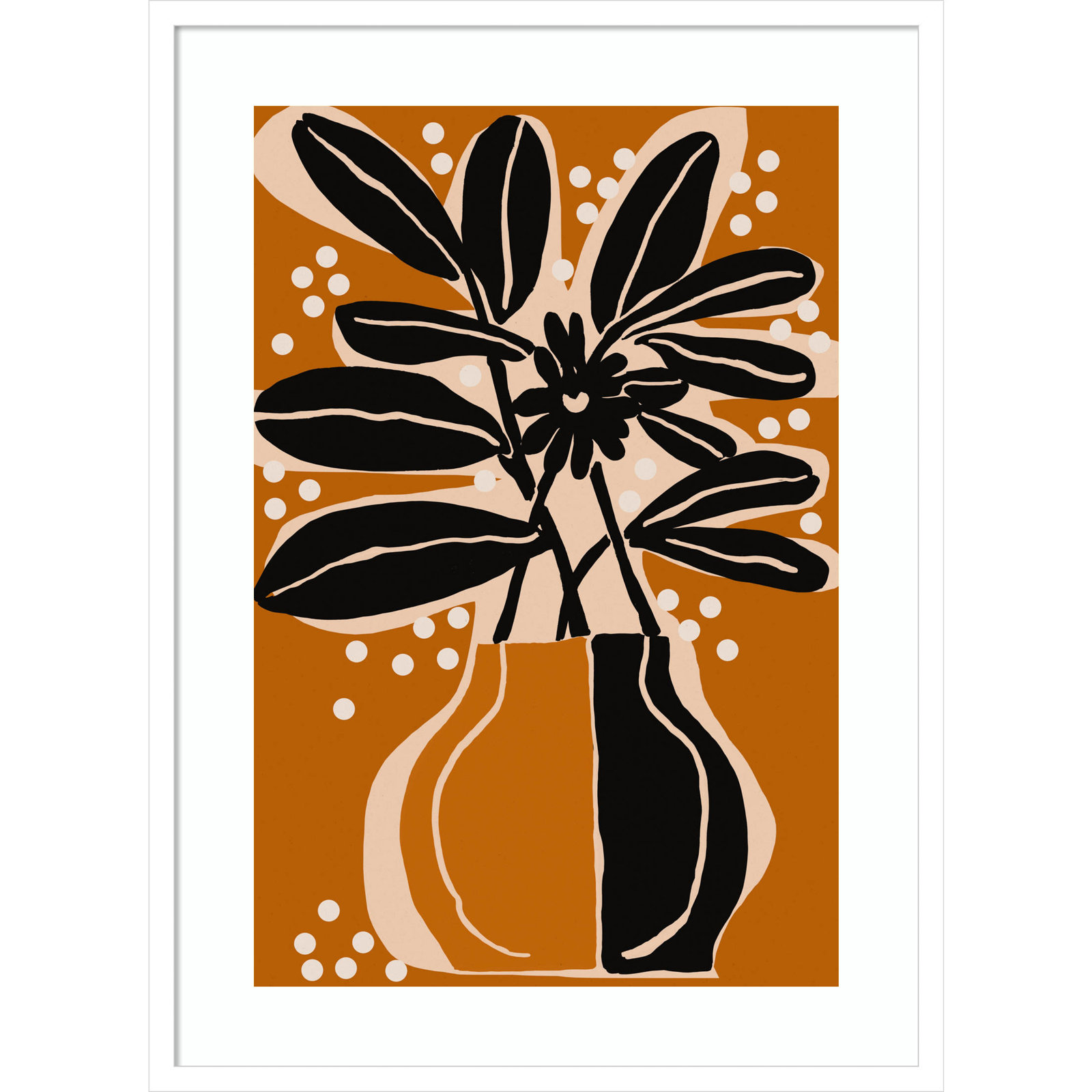 Galya "Ochre Still Life No. 6" Print, White, 33" H x 24" W
