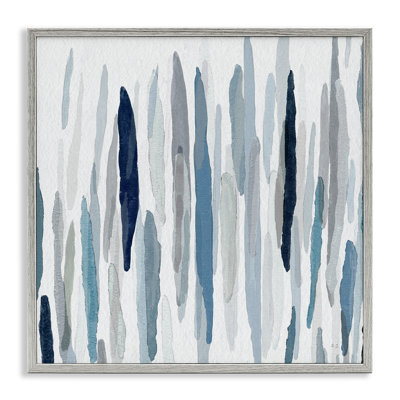 Abstract Thick Brush Blue Grey Paint