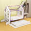 Lit en forme de maison avec lumière DEL blanc froid, lit gigogne caché et tablettes de rangement-621259141-621259139