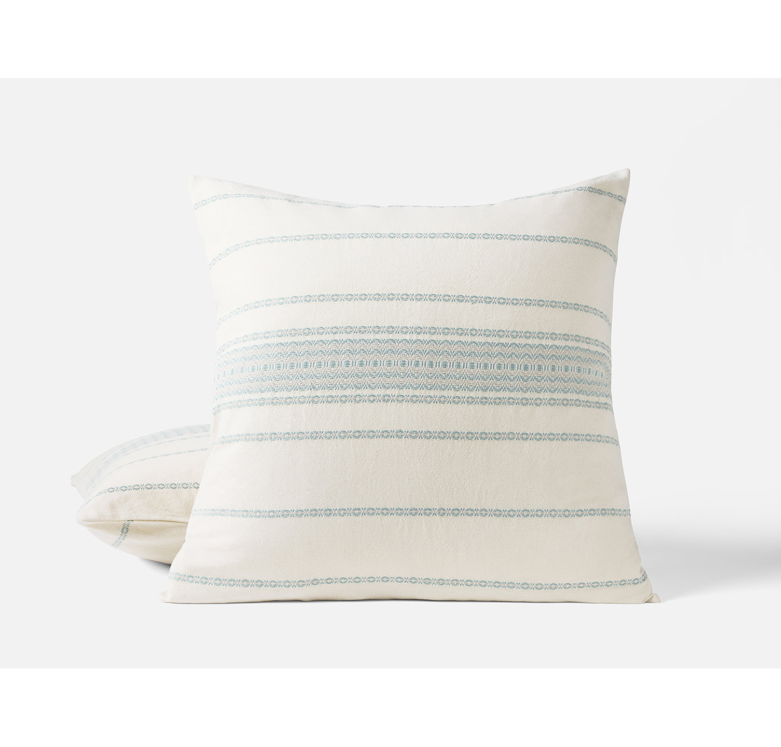 Rippled Organic Cotton Sham, Euro, Undyed/Surf