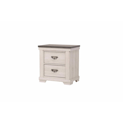 Table de chevet 2 tiroirs rustique beige pour la décoration de meubles de chambre à coucher