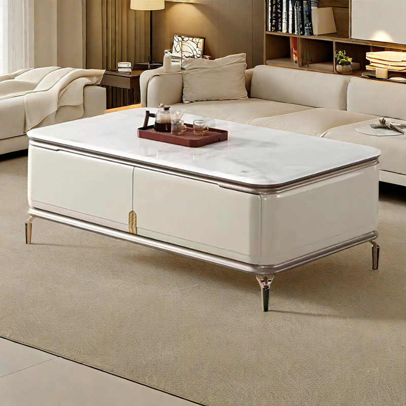 Table basse légère de luxe moderne, H 21,7 po x L 59,1 po x l 31,5 po