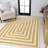 Isibeal Modern Classic Mitre Stripe Yellow/Ivory Rug-1191494476