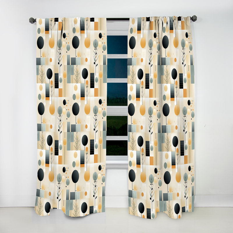 Scandinavian Harmony I - Rideau abstrait - Velours obscurcissant - 1 panneau, L 52 po x L 95 po