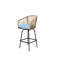Tabourets de bar extérieurs avec - 2 chaises bleues résistantes aux intempéries pour la cour, le jardin, le balcon et la propriété d'assemblage sans effort 2 espaces comme patio, piscine, installation simple