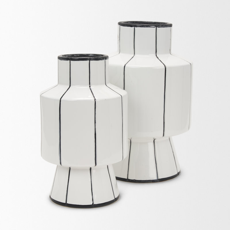 Petit vase en céramique Nelsa, H 15,94 po x l 9,84 po x P 9,84 po