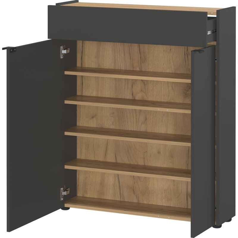 Azavier Rectangle Accent Cabinet, Graphite details