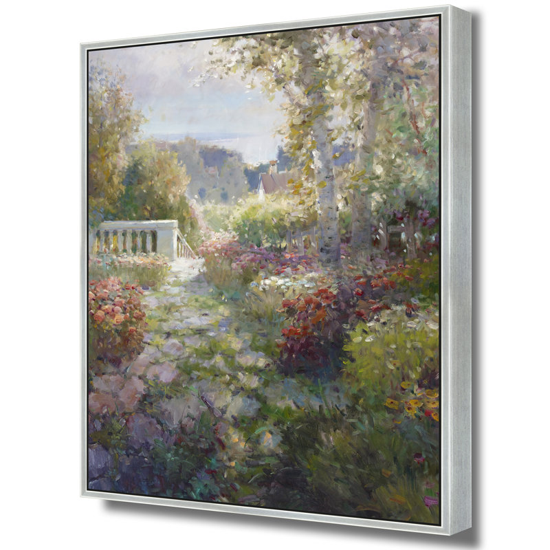 «Garden Stairway To Morning», H 74 po x l 50 po, Argent argent