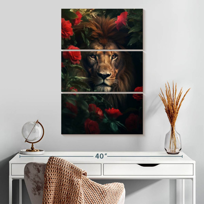 Fleurs de lion Brampt, H 32 po x l 20 po