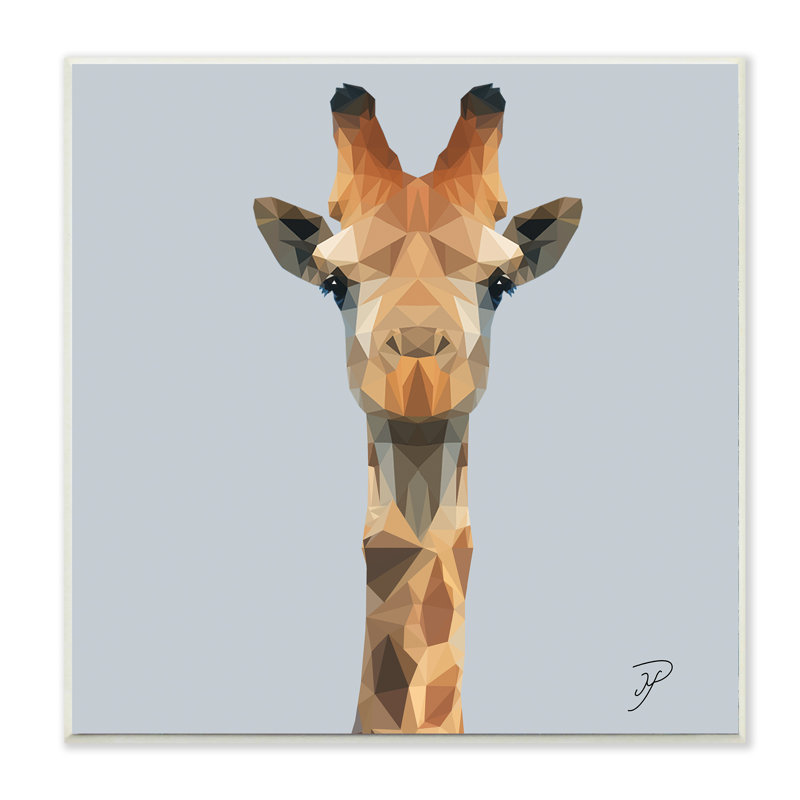 « polygon triangles giraffe », impression, H 12 po x l 12 po x P 0,5 po, Plaque murale
