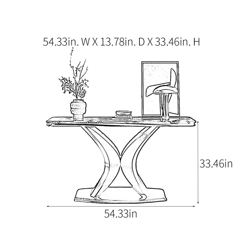 Console Modern Minimalist Luxury, H 33,46 po x l 54,33 po x P 13,78 po