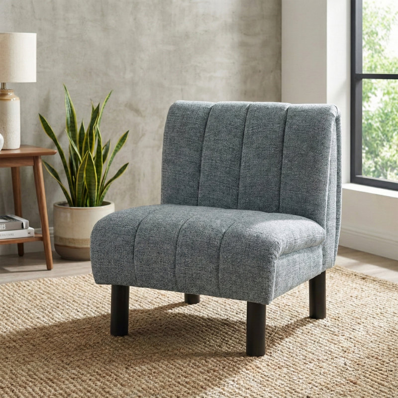 Premium Sofa Touch Fabric Accent Chair, Grey