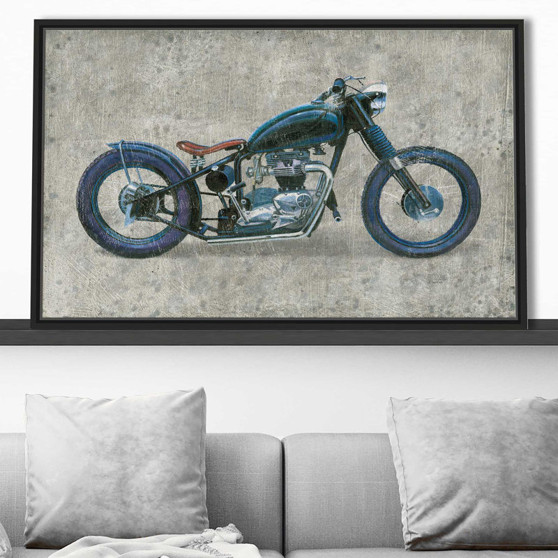 Lets Roll I Grunge - impression, Cadre flottant noir, H 27,5 po x l 43,5 po x P 2 po