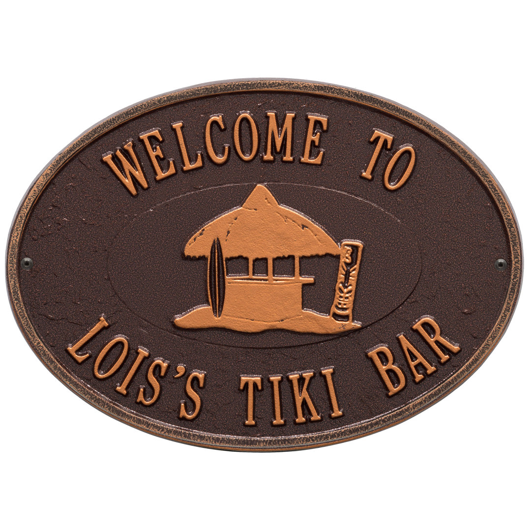 Personalized Tiki Hut Plaque Wall Décor Whitehall Products 