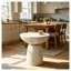 Table d'appoint ronde 19,69 po en forme de champignon, table d'appoint en fibre de verre texturée en faux travertin pour le salon et la chambre à coucher, beige, sans assemblage requis
